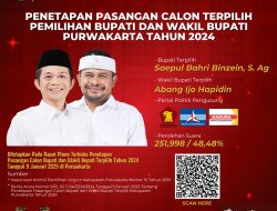 KPU Purwakarta Tetapkan Paslon Bupati dan Wakil Bupati Terpilih Hasil Pilkada 2024
